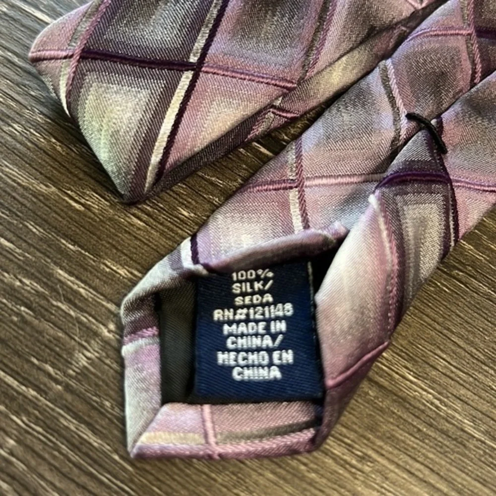 Stafford Performance Men’s Silk Necktie Purple Gray